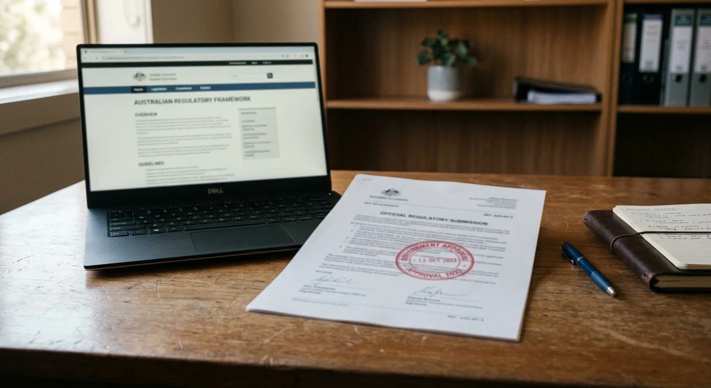 Rubber-stamped IGA amendment page next to a cropped browser view of an offshore casino homepage
