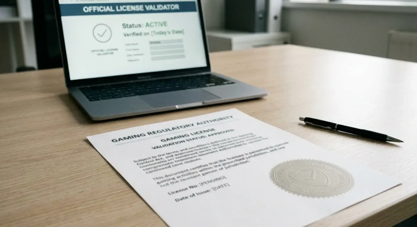 Official Australian legal document with gaming license verification seal and regulatory text