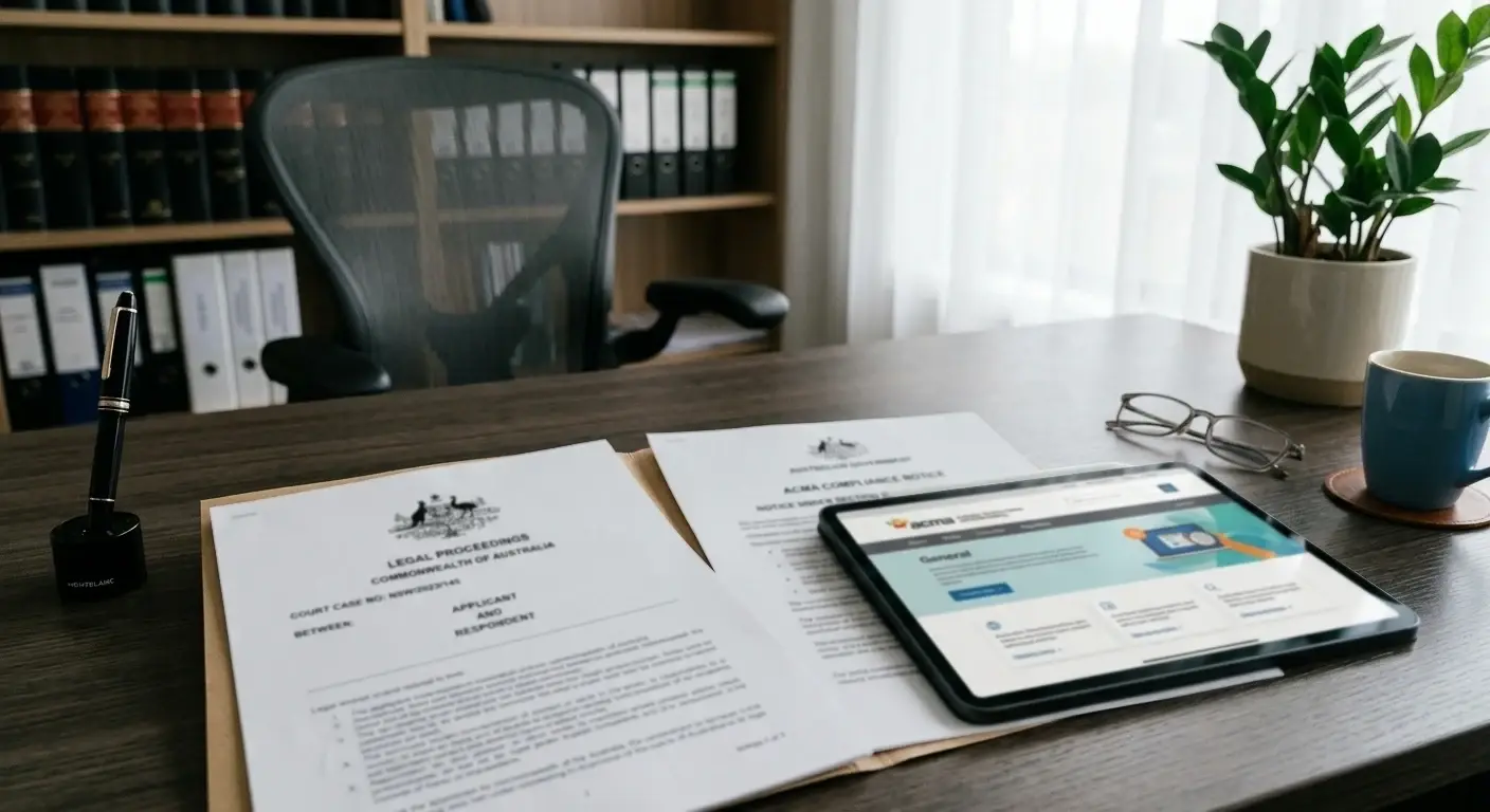 Australian legal documents showing IGA Amendment and ACMA enforcement notices