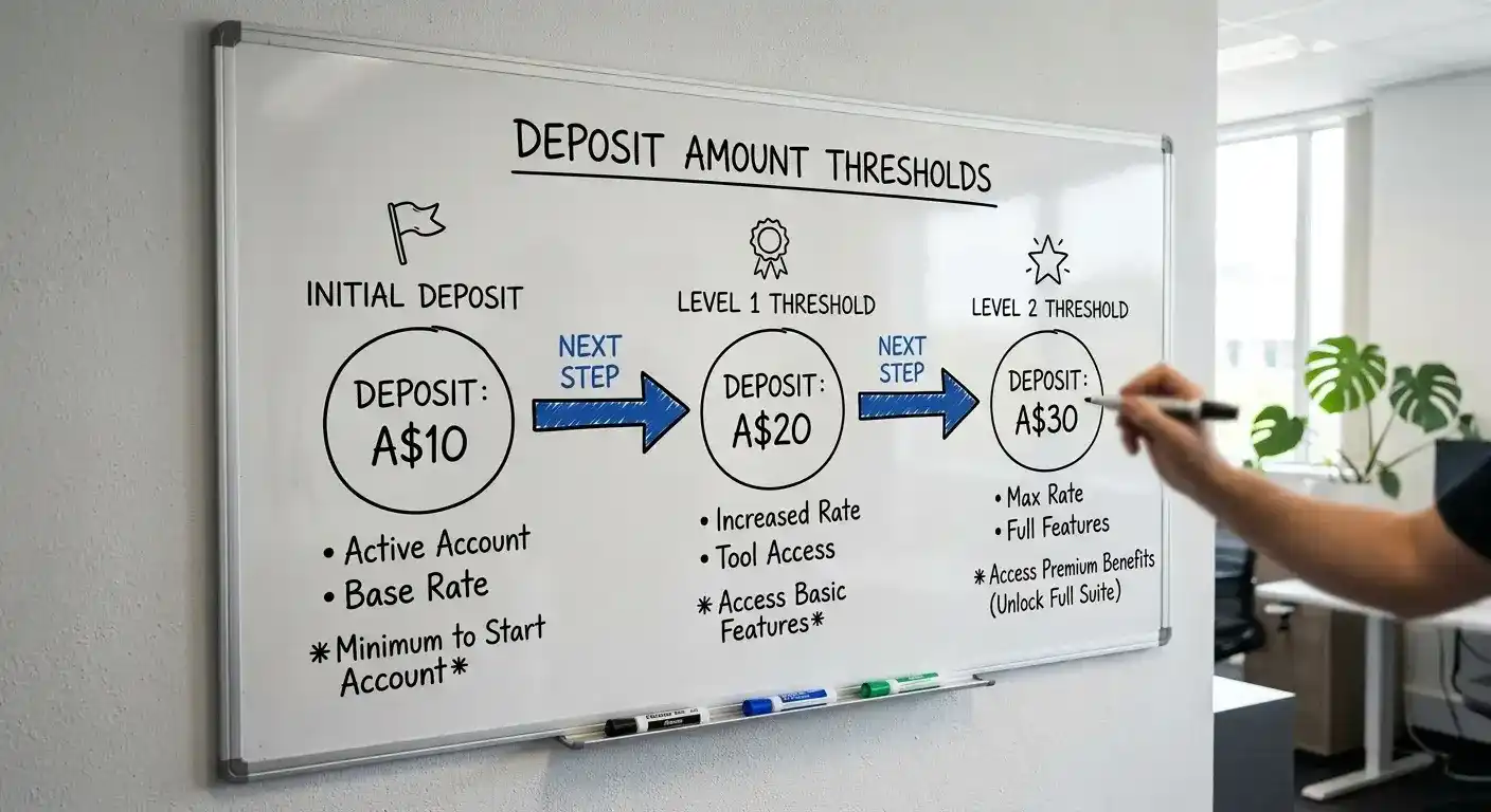 Casino bonus economics diagram showing deposit thresholds and trigger points