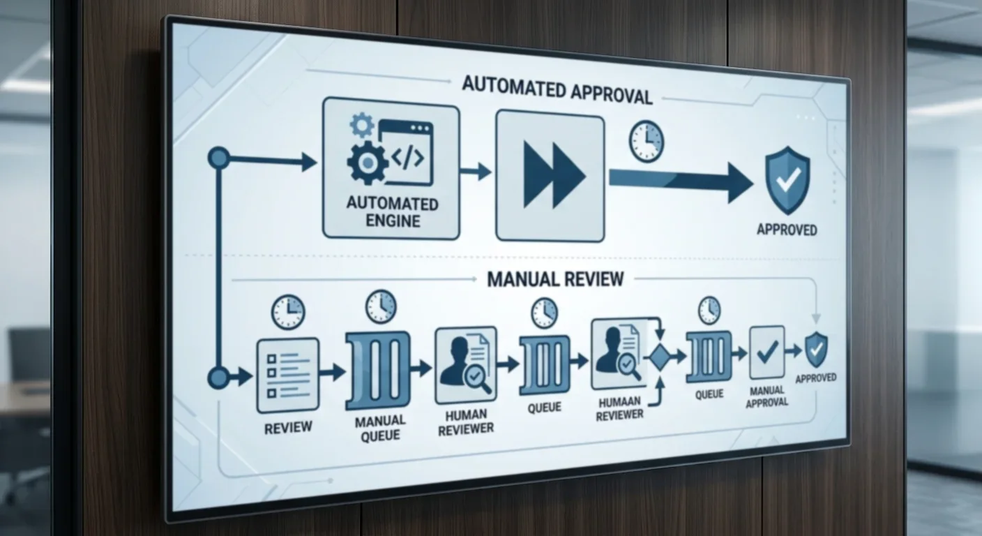 Casino withdrawal approval process with automated queue versus manual review