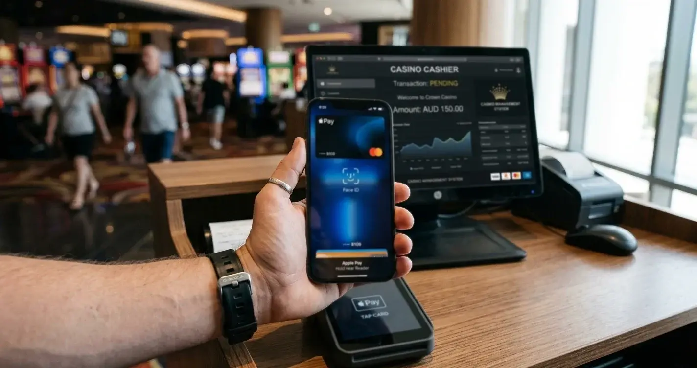 Australian player using Apple Pay deposit at online casino on iPhone