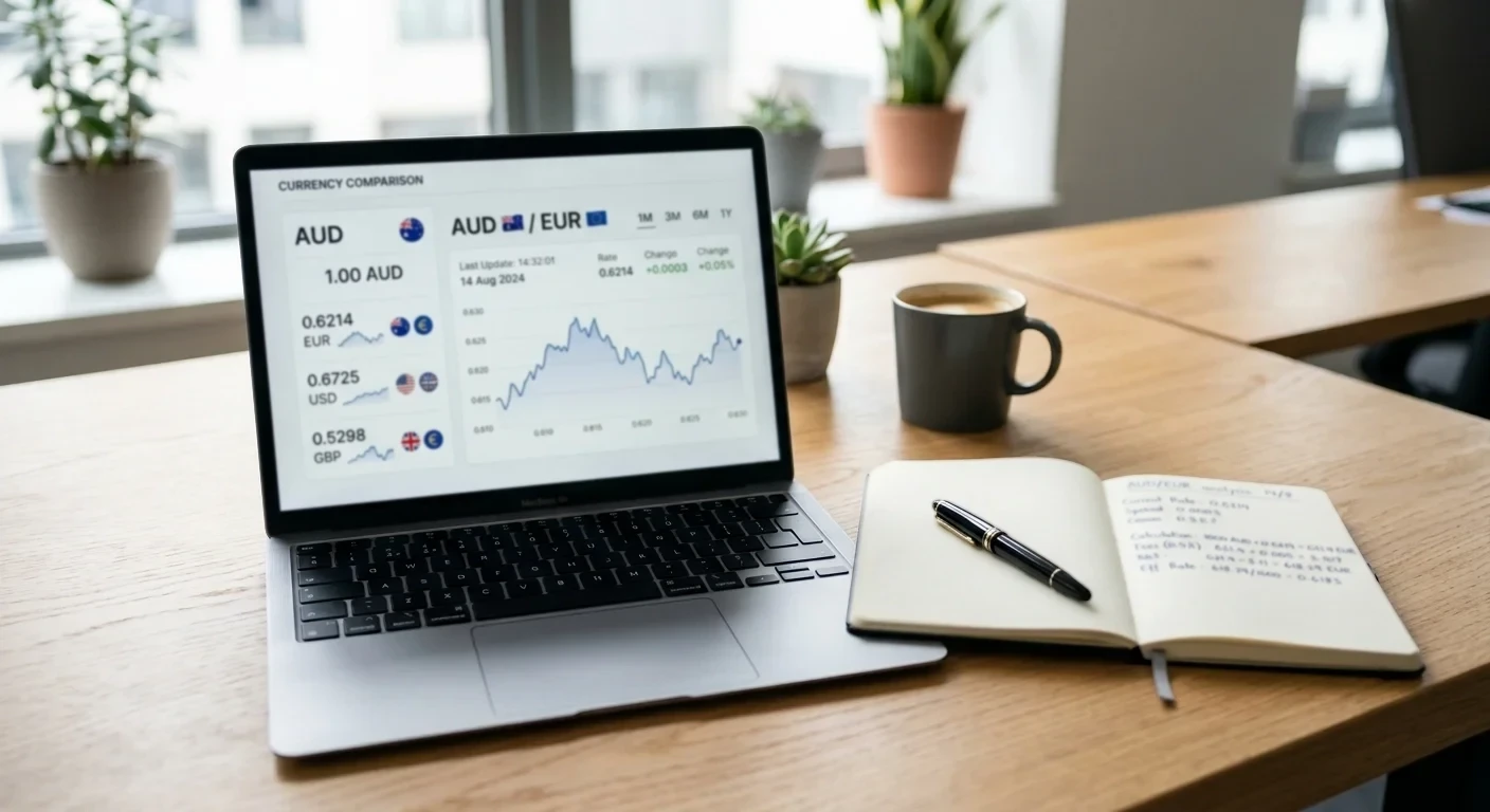 Currency conversion markup between AUD and EUR casino accounts