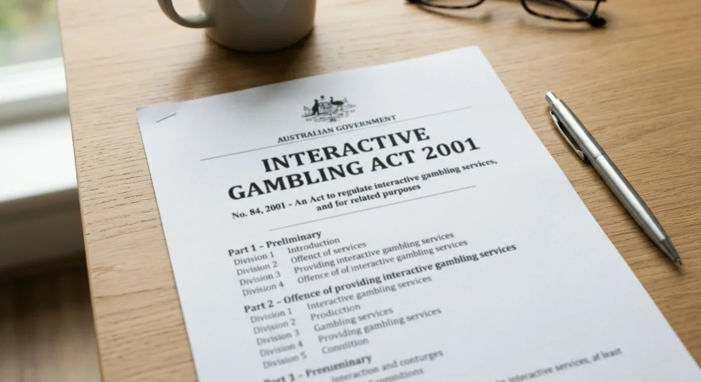 Australian regulatory document showing Interactive Gambling Act 2001 provisions