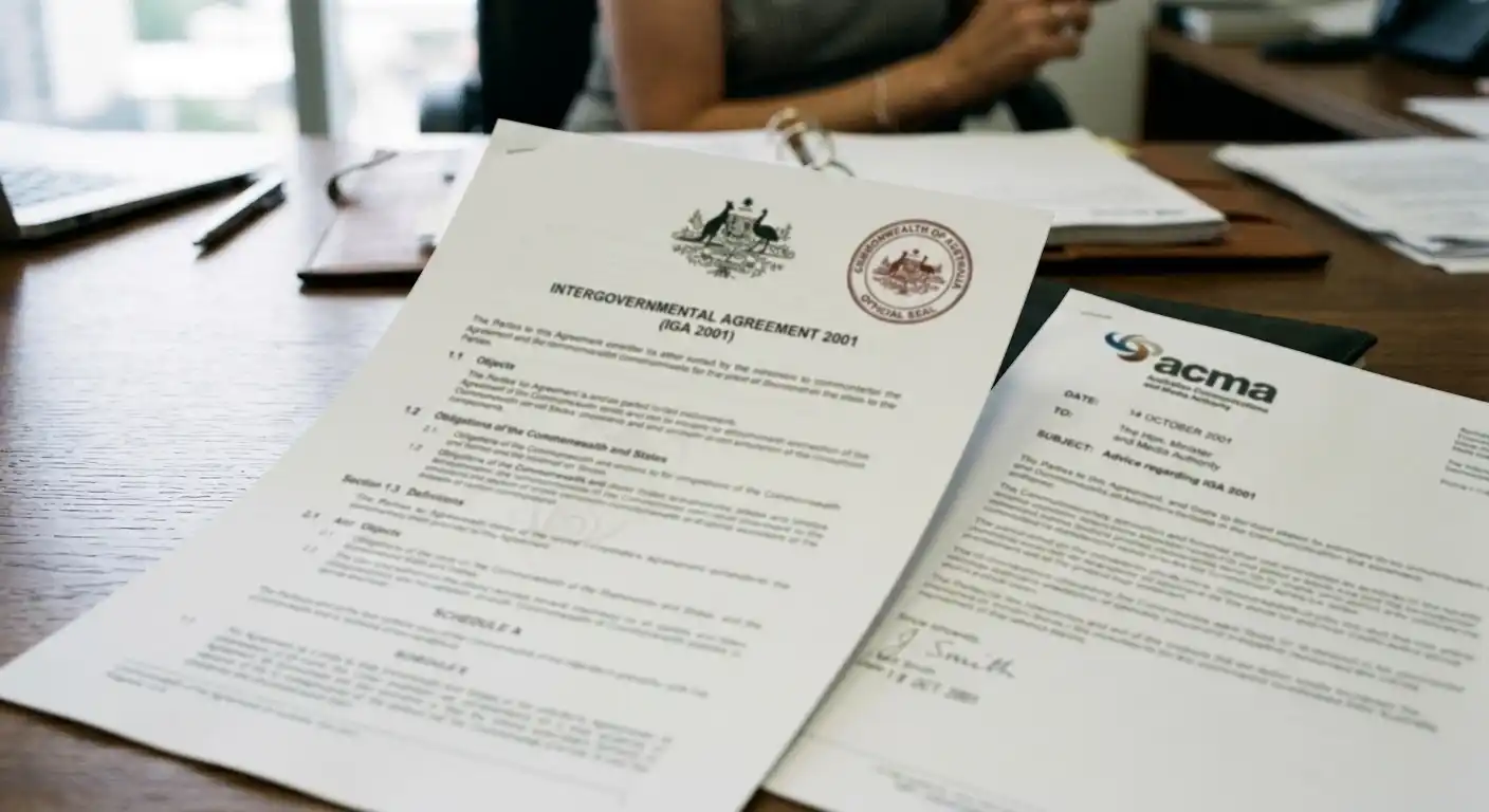 Australian Interactive Gambling Act document with ACMA enforcement notice