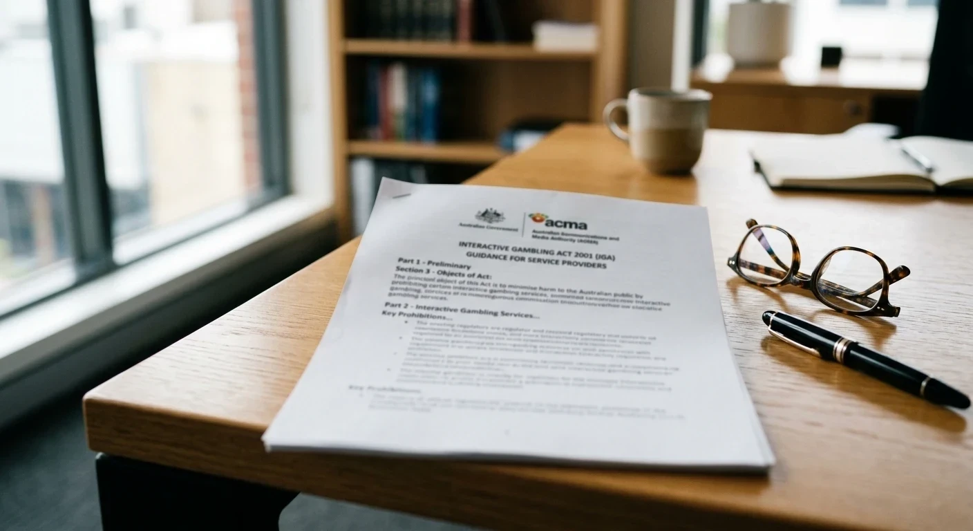 Official Australian government document showing Interactive Gambling Act provisions with ACMA enforcement notes