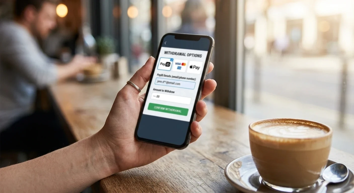 Australian player checking fast casino payout on smartphone