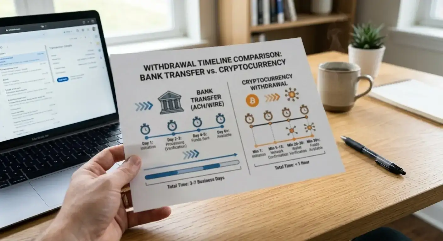 Side-by-side comparison of Osko bank transfer and Bitcoin withdrawal timelines