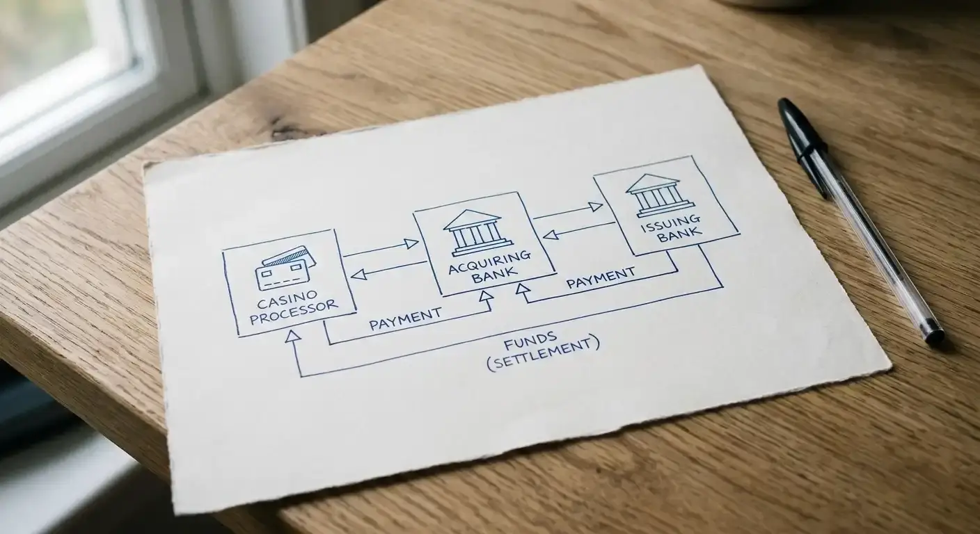 Diagram showing Visa withdrawal flow with merchant processor and Australian bank restrictions
