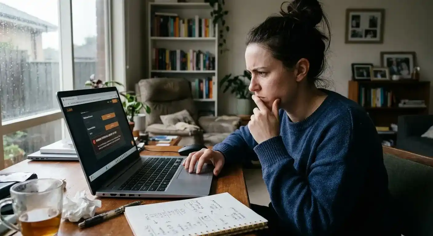 Frustrated player viewing casino cashier page showing withdrawal minimum requirement